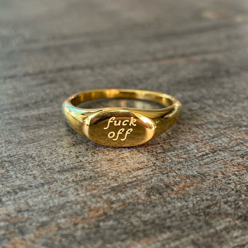 NEW F*ck Off Signet Ring - Picture 5 of 8